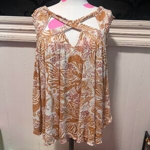 Free People Sugarcane Mustard Babydoll Blouse / Tank Top